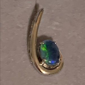 Jewelry - Blue green opal and sterling silver pendant Jewelry - Blue green opal and sterling silver pendant